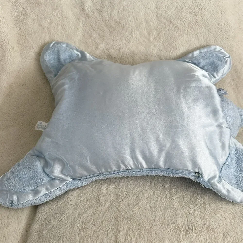 Baby Gund Sweekins Comfy Cozy Hideaways Blue Teddy Bear Satin Pillow Lovey Zip